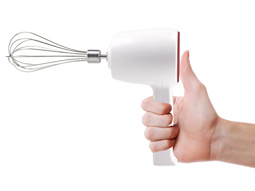 BEPER P102SBA007 USB Rechargeable Hand Mixer, Electric Hand Mixer, 20W, 2 Stainless Steel Whips, 5 Speed, Single Key Operation, USB cable include