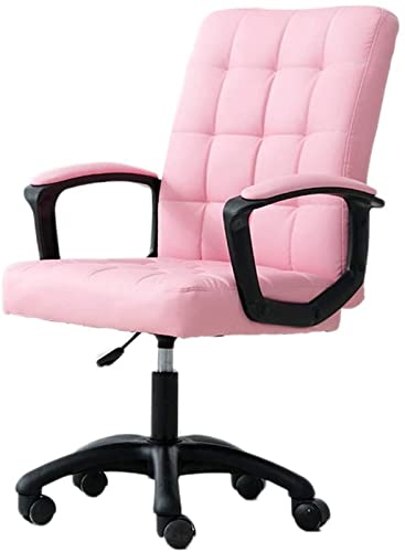 WZLYHD Desk Chair Modern Mid Back Support Office Chair Faux PU Leather High Adjustable Swivel Seat For Computer Desk Workstation Furniture Desk C
