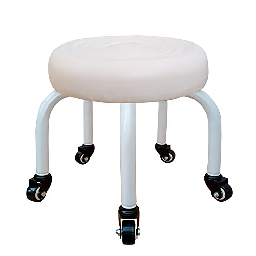 Massage Stool Round Stool With Wheels Sofa Pedicure Stool Low Stool Beautiful Seam Mopping Floor Stool Stepping Pulley Stool Work Stool With 5 Wh