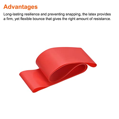 MECCANIXITY Anti Slip Feature Chair Bands, Flexible Seating Elastic Latex Bands for Home Office, Half Fold Length 250mm, Thickness 0.5mm, Red Pac