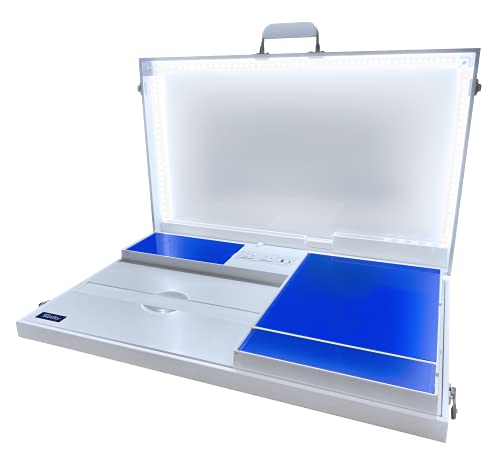 The Home Office by Worky - Portable Multifunction Workstation Desk with Built-in Power and Charging, Video Conference Lighting, Storage and Organ