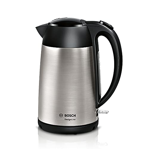 Bosch DesignLine TWK3P420GB Stainless Steel Cordless Kettle, 1.7 Litres, 3000W - Silver and Black