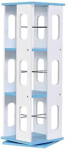 WXJLYZRCXK Bookcase Swivel Bookshelf Wood Corner Divider Unit Storage Lockers Floor Children Multifunction Home Office Display Stand Easy to Move