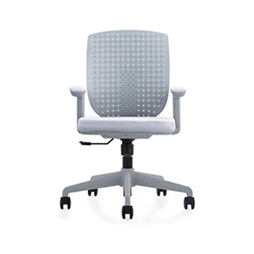 LUKEO Office Computer Desk Chairs for Home, Ergonomic Mid Back Fabric Mesh Swivel Office Chair with Lumbar Support (Color : Grey)