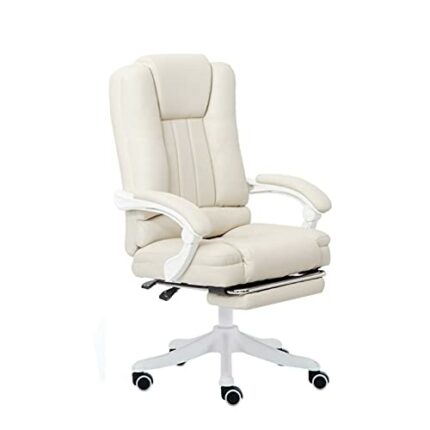 ZXNRTU Relax Comfortably Safe High Back Leather Reclining Office Chair Task Chair, Heavy Duty Computer Desk Chair with Retractable Footrest for H