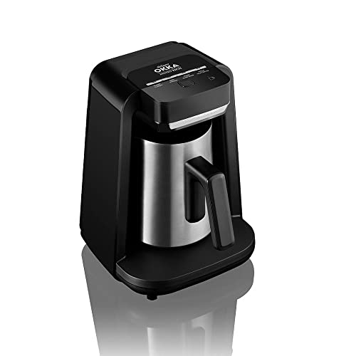 Arzum Okka Rich Automatic Turkish Coffee and Hot Beverage Maker, Velvetiser, Black/Chrome