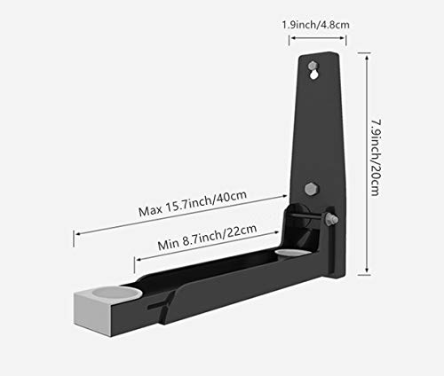 Eidoct 304 Stainless Steel Microwave Mount Bracket, Retrackable Foldable Microwave Oven Wall Mounted Stand Holder Rack Bracket for Home Kitchen A