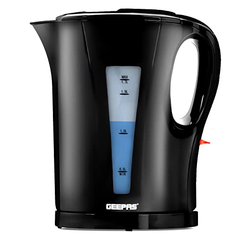 Geepas Electric Kettle, 2200W | Boil Dry Protection & Auto Shut Off | 1.7L Cordless Fast Boil Jug Kettle for Hot Water Tea or Coffee | Swivel Bas