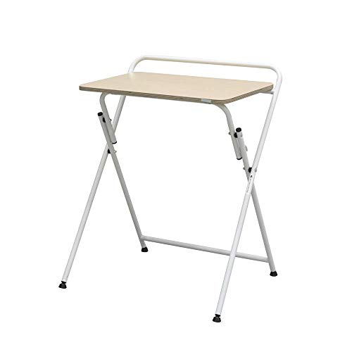 SOFSYS Modern Folding Desk for Small Space, Computer Gaming, Writing, Student and Home Office Organization, Industrial Metal Frame with Premium D