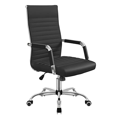 LEIGE Faux Leather Lift Swivel Office Conference Gaming Desk Chair Executive Conference Task Chair with Arms (Color : Argento, Size : Light Grey)