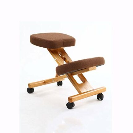 WALNUT Ergonomic Kneeling Chair With Caster Stool Wood Office Posture Support Furniture Ergonomic Wooden Chair Balancing Body Back Pain (Color :