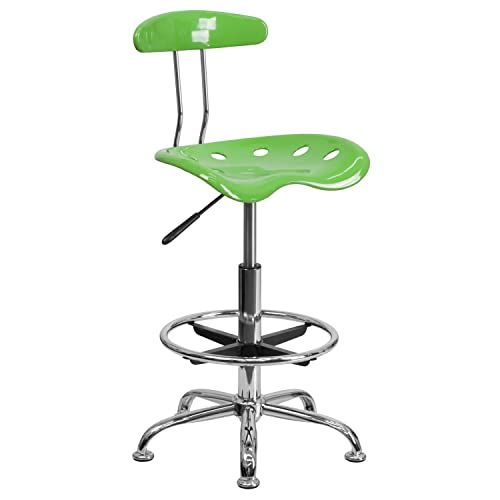 Flash Furniture Drafting Stool, Metal, White, 50.8 x 43.82 x 104.14 cm