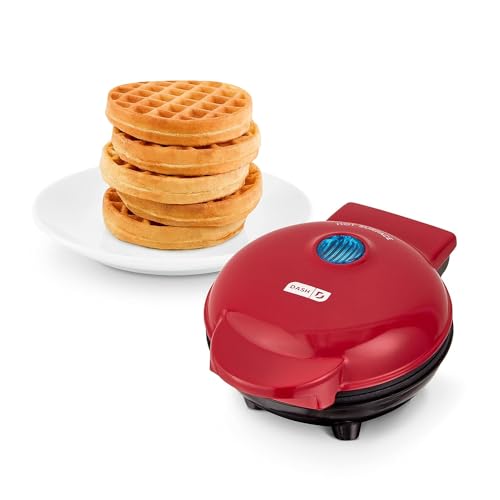 DASH DMWP001OR Mini Maker for Individual Waffles, Hash Browns, Keto Chaffles with Easy to Clean, Non-Stick Surfaces, 4 Inch, Orange Pumpkin