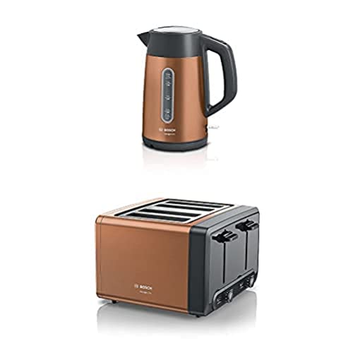 Bosch DesignLine TWK3P420GB Stainless Steel Cordless Kettle, 1.7 Litres, 3000W - Silver and Black