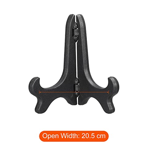 MECCANIXITY 3 Inch Display Stand Holders Display Pictures PP Plastic Black for Home Decoration, Art, Book Stores Pack of 4