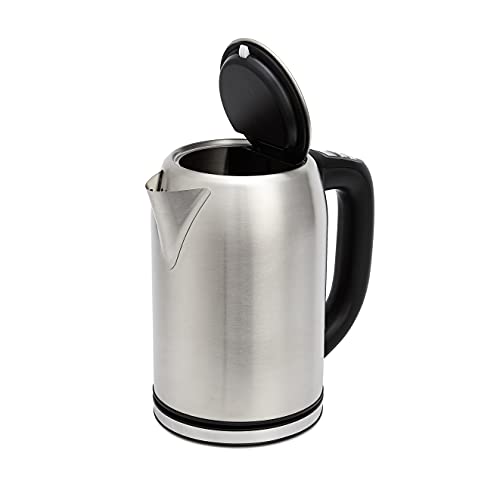 Amazon Basics Stainless Steel Kettle with Digital Display, Strix Controller, Keep Warm Function, Temperature Control, 1.7 L (UK Plug)