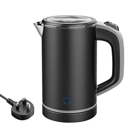 0.8L Electric Kettle, 600W Fast Boil Stainless Steel Portable Electric Travel Kettle for Boiling Water, Double Wall Hot Water Kettle for Tea and