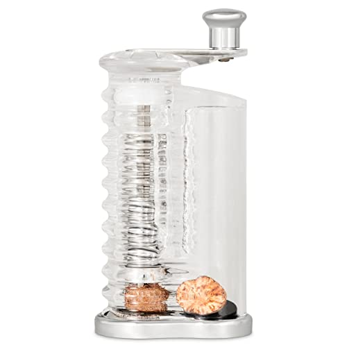 Cole & Mason H101119 Wallis Nutmeg Grinder/Nutmeg Mill, Triple Stainless Steel Serrated Blades, Acrylic, 145 mm, Spices Not Included