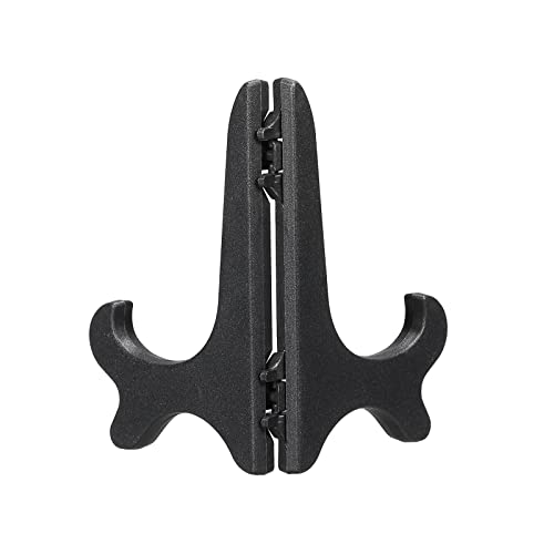 MECCANIXITY 3 Inch Display Stand Holders Display Pictures PP Plastic Black for Home Decoration, Art, Book Stores Pack of 4