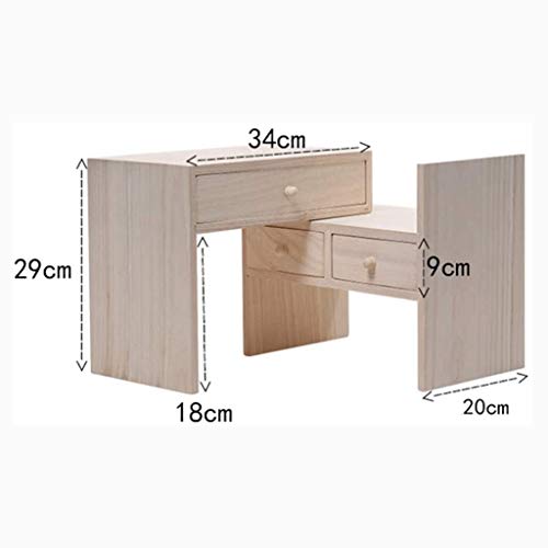 JJZXD Wood Expandable Desk Organizer - Desktop Tabletop Organic Wooden Filing Organization Bookshelf w/Storage Drawer, for Book, Home Office File