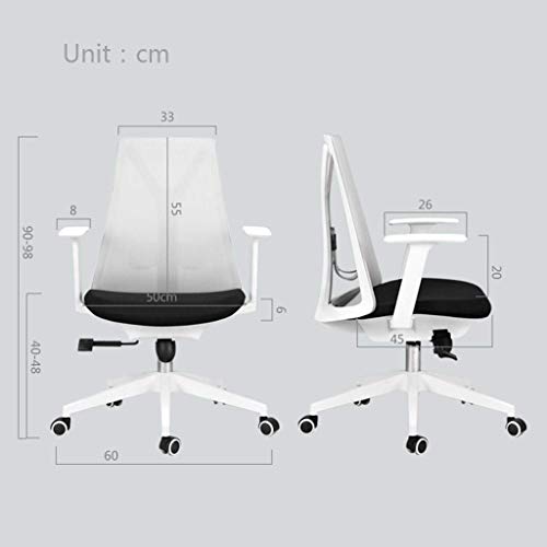 Mu Computer Chair,Home Office Chair Study Chair Office Chair Comfortable Chair Multi-Angle Reclining Adjustable Load Bearing 300Kg,White,60 * 60