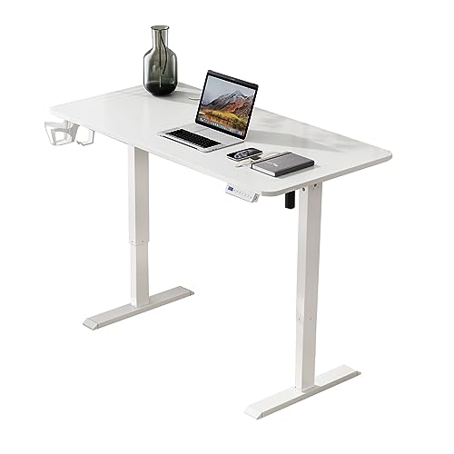 Rtisgunpro White 55x24inch Electric Standing Desk Adjustable Height Stand Desk Home Office Study Desk