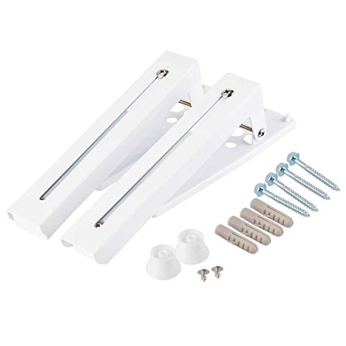 Foldable Stretch Shelf Rack Wall Mount Kitchen Microwave Oven Stand Bracket Microwave Oven Wall Mounting Brackets - White