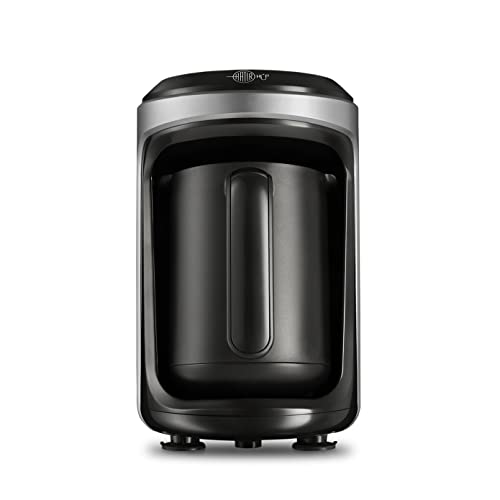 KARACA Hatır Hüp Turkish Coffee Machine, Automatic One-Button Turkish Coffee Brewing Pot, Serve 5 Cups of Turkish Coffee at One-Brew, Black/Anthr