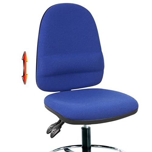 LAB SPACE - Mist 2 Draughtsman Chair Upholstered in Black, Charcoal or Blue Fabric - High Office Chair, Lab Chair, Bench Chair, Drafter Chair (Bl