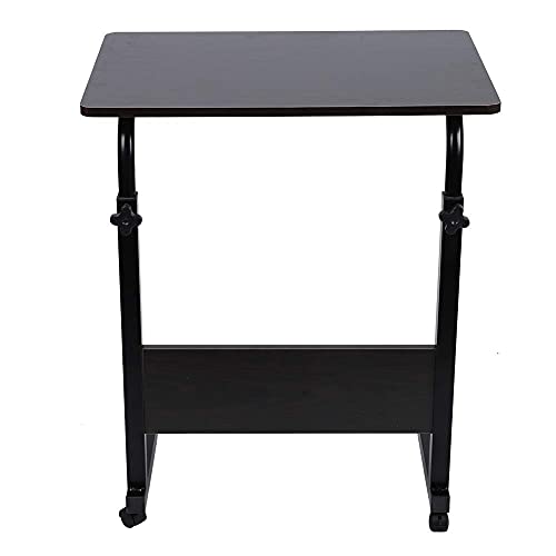 Laptop Table for Sofa or Bed, C shape Overbed Desk, Height Adjustable Side Table, Computer Standing Desk, Bed Table, Sofa Table with Metal Frame