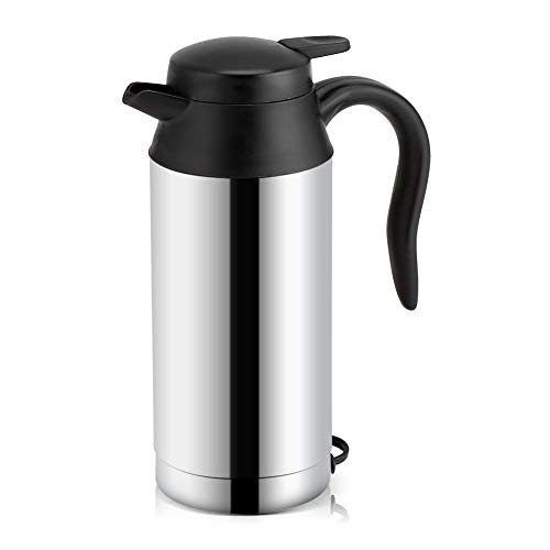 Car Electric Kettle - Portable Stainless Steel Electric Car Kettle Heating Cup Coffee Mug Travel Water Bottle for Tea Coffee Hot Water Drinking 7