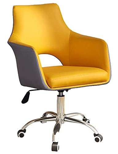 NMDCDH Small Home Chair - Thick Comfortable PC Computer Desk Office Chair Swivel Ergonomic Executive Leather Chair with Stitched Leather Soft Sea