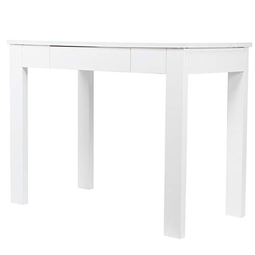 Particle Board Desk Table with Drawer for Home Office Bedroom Living Room Laptops Paperwork White