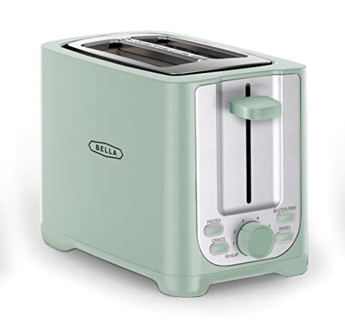 BELLA 2 Slice toaster, Stainless Steel and Sage