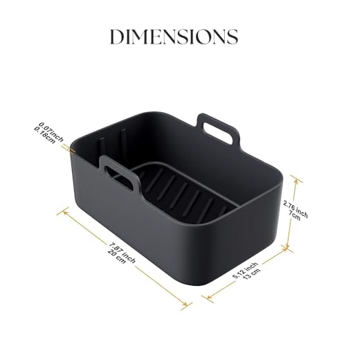 Get The Trend Silicone Air Fryer Liner - 2PCS Airfryer Liners for Ninja Dual Air Fryer, Ninja Air Fryer Accessories, Air Fryer Silicone Liner Air