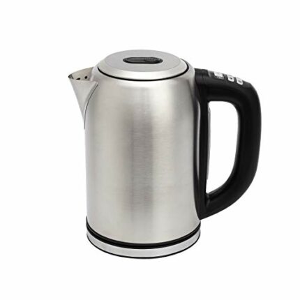 Amazon Basics Stainless Steel Kettle with Digital Display, Strix Controller, Keep Warm Function, Temperature Control, 1.7 L (UK Plug)