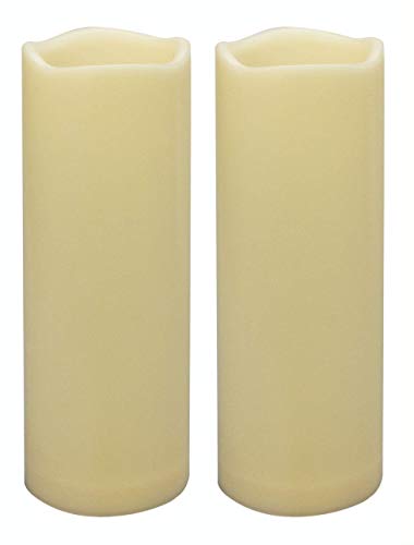 2 PCS 8" Waterproof LED Flameless Timer Candles, 1000 Hours Long Battery Life/Flickering Battery Operated Electric Outdoor LED Large Pillar Candl