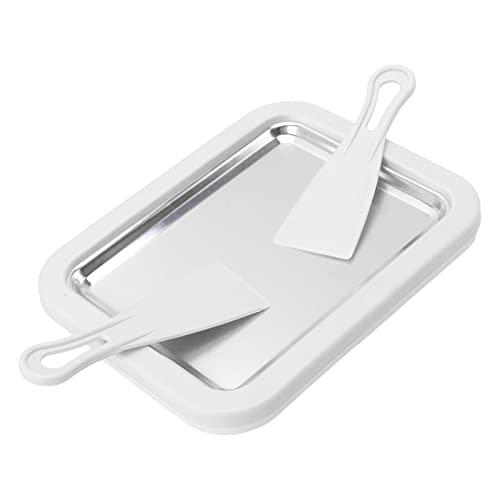 BAOFUYA Ice Cream Roll Maker, Stainless Steel DIY Handcraft Make Easy Ice Cream Rolls with 2 Spatulas for Kids Family Yogurt Sorbet Gelato pink