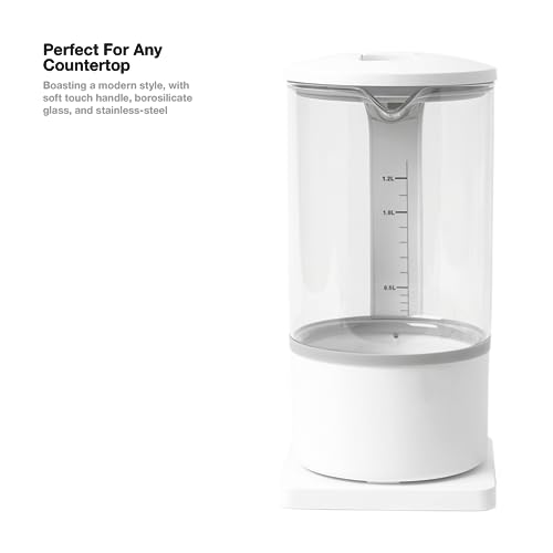DAUH Electric Glass Kettle | Minimalist Scandinavian Inspired Design - Eco Boil - Energy Efficient - Boil-Dry Protection - Borosilicate Glass – B