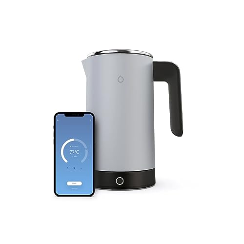 iKettle 3 by Smarter - WiFi Internet Smart Kettle, Secure UK Server, Stainless Steel Dark Grey, Digital Temperature, iOS, Android App, Alexa, Wat
