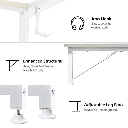 Lufeiya White Computer Desk - Small Student Kids Study Writing Table for Home Office Bedroom Small Spaces 32 Inch Modern Mini Laptop PC Desks,Whi