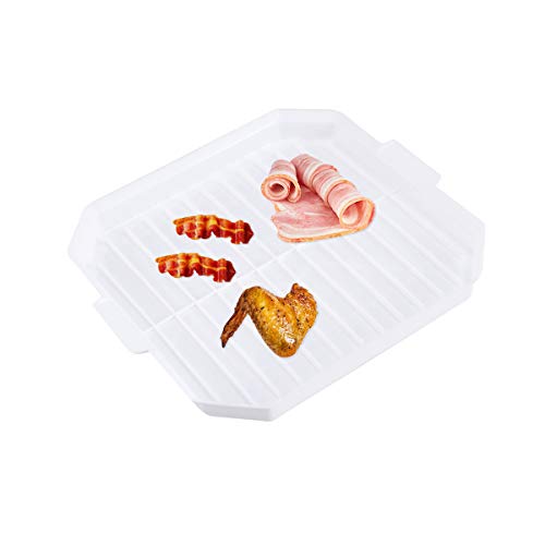 BESTonZON 2 Pcs Microwave bacon cooker sausage grill rack kitchen cooking tools accessories (white)