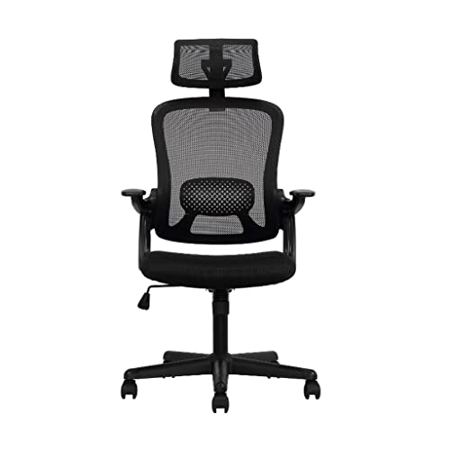 MXIAOXIA Mainstays Ergonomic Office Chair With Adjustable Headrest, Black Fabric, 275lb Capacity