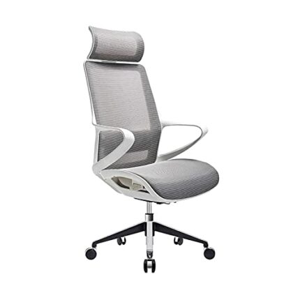 ZXNRTU Relax Comfortably Safe Mesh High Back Office Chair, Staff Chair with Headrest, Fixed Armrest and Relieve Neck Pressure, Multi-Function Adj