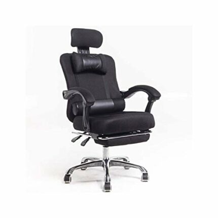 DINGZZ Ergonomic Office Recliner Chair Back Desk Chair Racing Height Adjustable Seat Headrest Breathable Mesh Back Soft Foam Seat Cushion with Fo