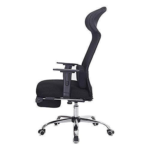 MU Home Office Swivel Chair - Comfortable Nap Reclining Boss Chair Staff Chair Adjustable Headrest, Back and Armrest Mesh Chair with Footrest