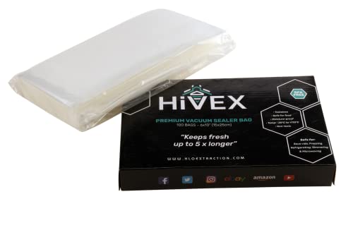 Food Vacuum Sealer Bags 100pcs 15 x 25cm, Commercial Grade Textured Vacuum Sealer Bag for Sous Vide Cooking, Convenient Extractable Package Desig