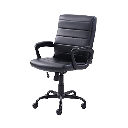 TJLSS Mid-Back Manager's Office Chair Bonded Leather