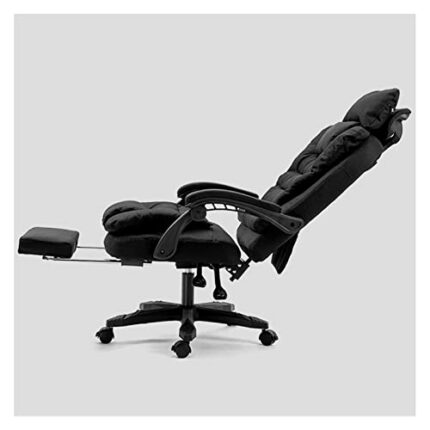 TJLSS Computer Chair Home Fabric Leisure Boss Chair Washable Office Chair Swivel Lift Chairs Massage Recliner (Color : Black, Size : One size)