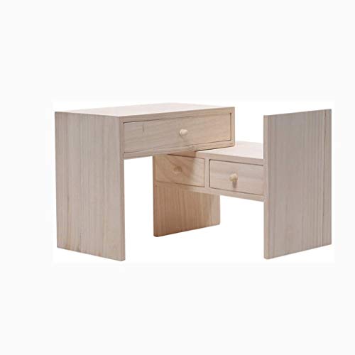 JJZXD Wood Expandable Desk Organizer - Desktop Tabletop Organic Wooden Filing Organization Bookshelf w/Storage Drawer, for Book, Home Office File